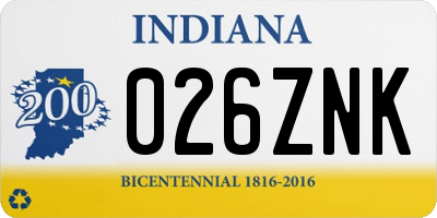 IN license plate 026ZNK