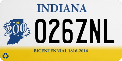 IN license plate 026ZNL