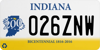 IN license plate 026ZNW