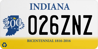 IN license plate 026ZNZ