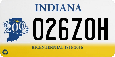 IN license plate 026ZOH