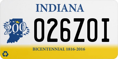 IN license plate 026ZOI