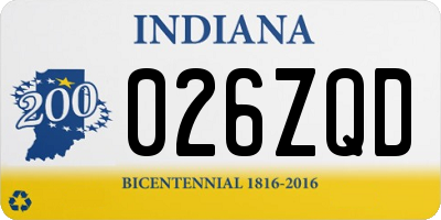 IN license plate 026ZQD