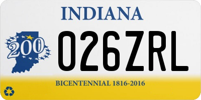 IN license plate 026ZRL