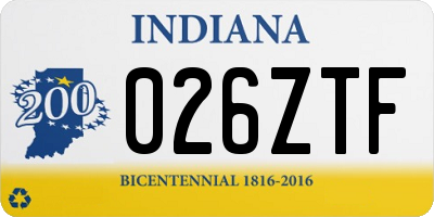 IN license plate 026ZTF