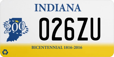 IN license plate 026ZU