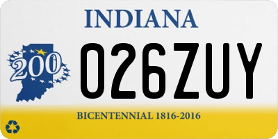 IN license plate 026ZUY