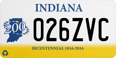 IN license plate 026ZVC