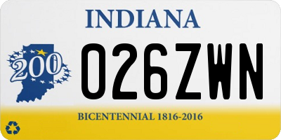IN license plate 026ZWN