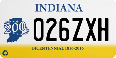 IN license plate 026ZXH