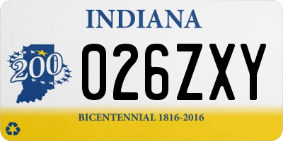 IN license plate 026ZXY