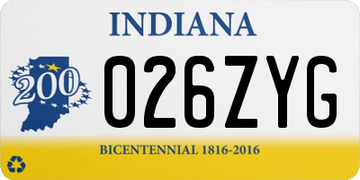 IN license plate 026ZYG
