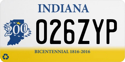 IN license plate 026ZYP