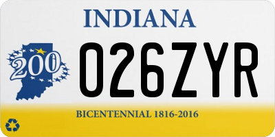 IN license plate 026ZYR