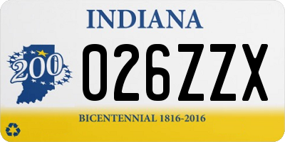 IN license plate 026ZZX
