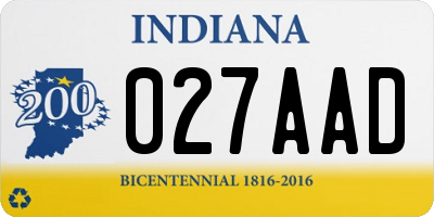 IN license plate 027AAD