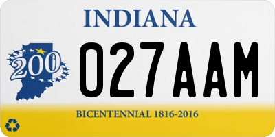 IN license plate 027AAM
