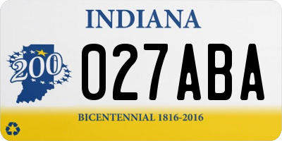 IN license plate 027ABA