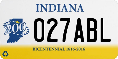 IN license plate 027ABL