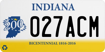 IN license plate 027ACM