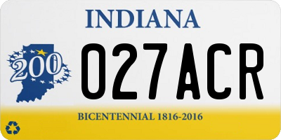 IN license plate 027ACR