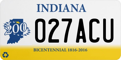 IN license plate 027ACU