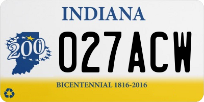IN license plate 027ACW