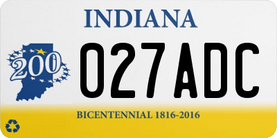 IN license plate 027ADC