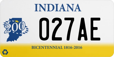 IN license plate 027AE