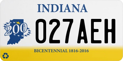 IN license plate 027AEH