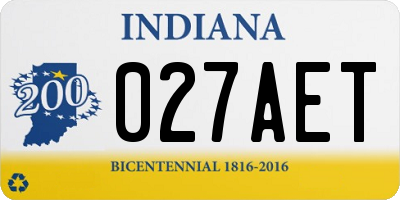 IN license plate 027AET