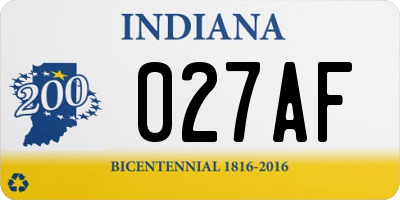 IN license plate 027AF