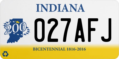 IN license plate 027AFJ