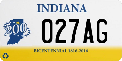 IN license plate 027AG