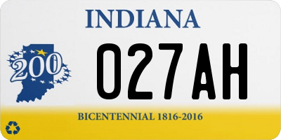 IN license plate 027AH