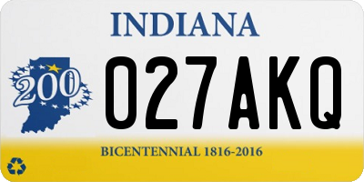 IN license plate 027AKQ