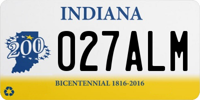 IN license plate 027ALM