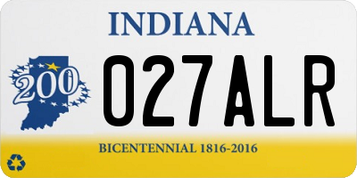 IN license plate 027ALR