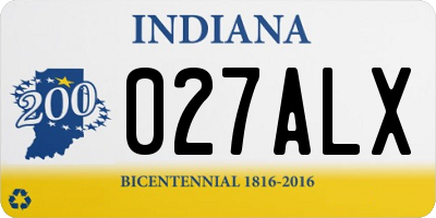 IN license plate 027ALX
