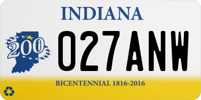 IN license plate 027ANW