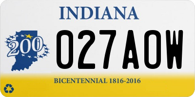IN license plate 027AOW