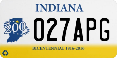 IN license plate 027APG