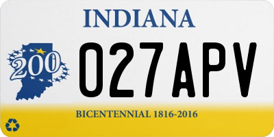 IN license plate 027APV