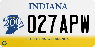 IN license plate 027APW