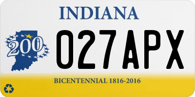 IN license plate 027APX