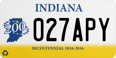 IN license plate 027APY