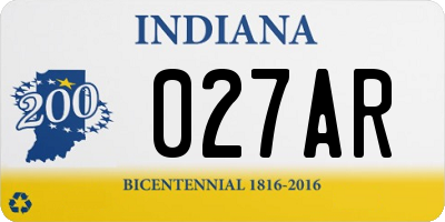 IN license plate 027AR