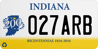 IN license plate 027ARB