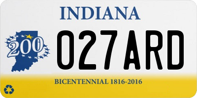 IN license plate 027ARD