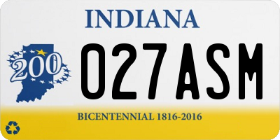 IN license plate 027ASM